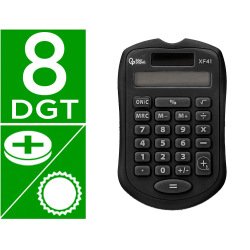 Calculatrice de poche liderpapel xf43 8 chiffres    solaire et piles              94x59,5x10,5mm coloris noir