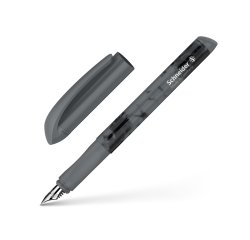 Stylo-plume schneider easy pointe acier taille m encre   bleu royal effacable coloris  noir
