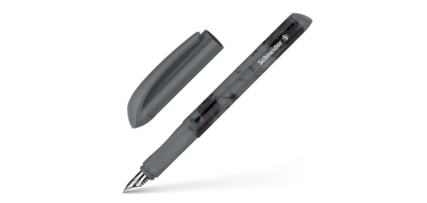 Stylo-plume schneider easy pointe acier taille m encre   bleu royal effacable coloris  noir