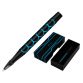 Stylo-bille belius legacy aluminium encre bleue design  cercles bleux corps noir      boite design