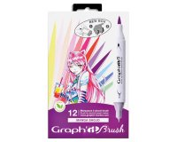 Marqueur graph'it brush & extra fine manga shojo        coloris assortis set 12       unites