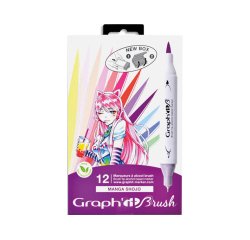 Marqueur graph'it brush & extra fine manga shojo        coloris assortis set 12       unites