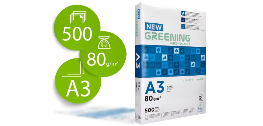Papier greening a3 80g blanc ramette 500 feuilles
