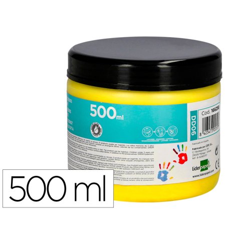 Peinture au doigt liderpapel flacon 500 ml coloris jaune