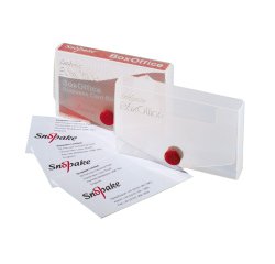 Etui cartes de visite snopake rigide femeture bouton        pression capacite 50 unites   coloris transparent
