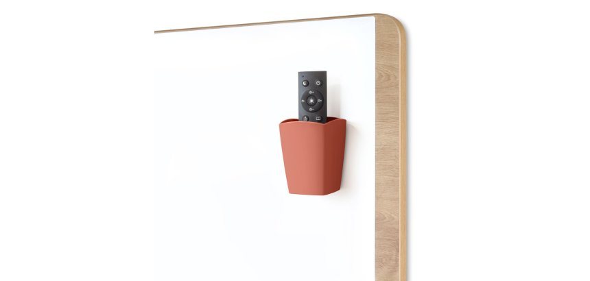 Pot a crayons cep pro magnetique ps capacite 8      feutres tableau 74x74x95mm    coloris terracotta