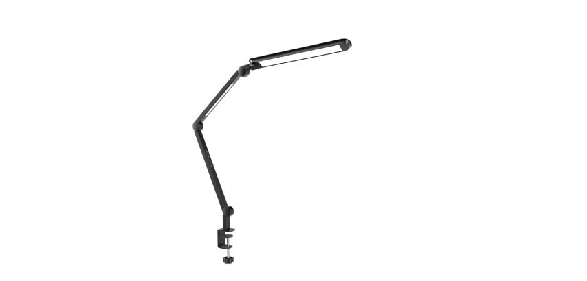 Lampe led cep fixation a poser ou a pince temp couleur 3000k/5700kg lumen 600lm      hauteur 49cm coloris noir