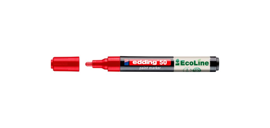 Marqueur edding 50 ecoline peinture base eau pointe      ogive 2/3mm coloris rouge