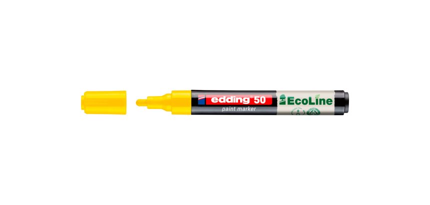 Marqueur edding 50 ecoline peinture base eau pointe      ogive 2/3mm coloris jaune