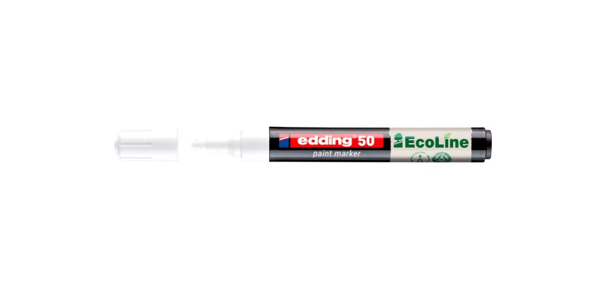 Marqueur edding 50 ecoline peinture base eau pointe      ogive 2/3mm coloris blanc