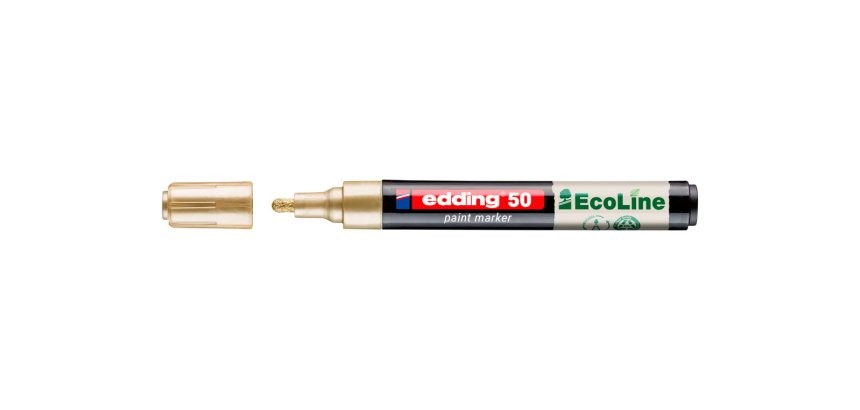 Marqueur edding 50 ecoline peinture base eau pointe      ogive 2/3mm coloris or