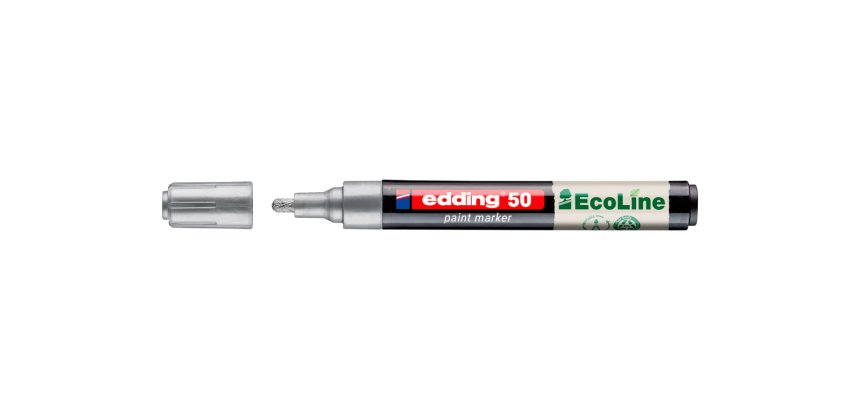 Marqueur edding 50 ecoline peinture base eau pointe      ogive 2/3mm coloris argent