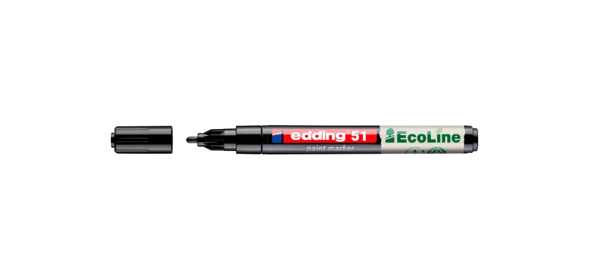 Marqueur edding 51 ecoline peinture base eau pointe      ogive 1/2mm coloris noir