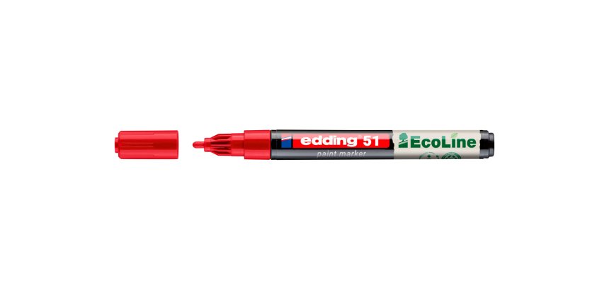Marqueur edding 51 ecoline peinture base eau pointe      ogive 1/2mm coloris rouge
