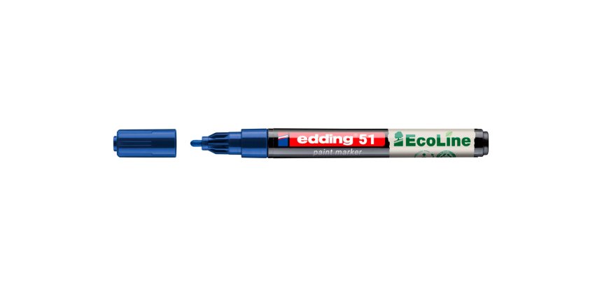 Marqueur edding 51 ecoline peinture base eau pointe      ogive 1/2mm coloris bleu