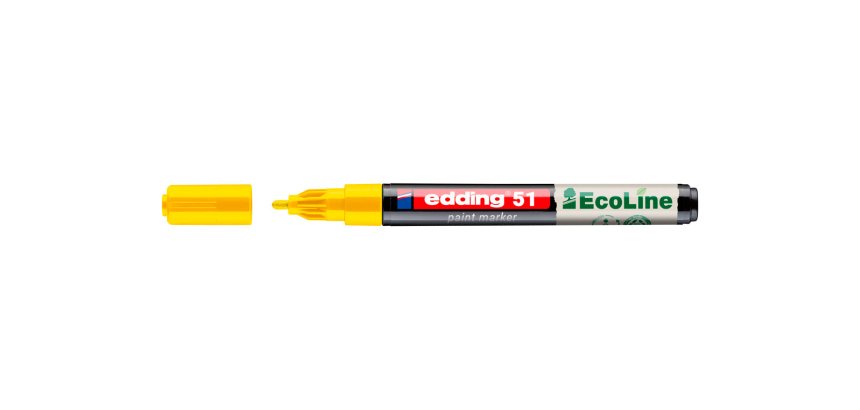 Marqueur edding 51 ecoline peinture base eau pointe      ogive 1/2mm coloris jaune