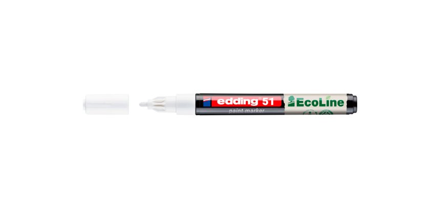 Marqueur edding 51 ecoline peinture base eau pointe      ogive 1/2mm coloris blanc