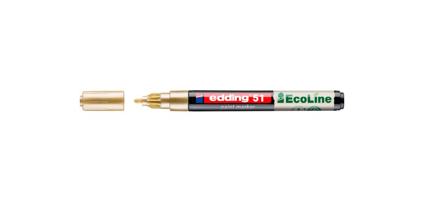 Marqueur edding 51 ecoline peinture base eau pointe      ogive 1/2mm coloris or