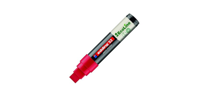 Marqueur edding 55 ecoline peinture base eau pointe      biseautee 4/15mm coloris      rouge