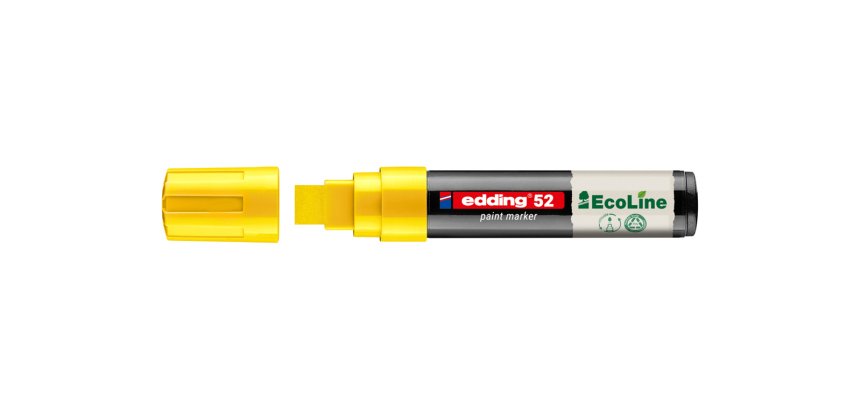 Marqueur edding 55 ecoline peinture base eau pointe      biseautee 4/15mm coloris      jaune
