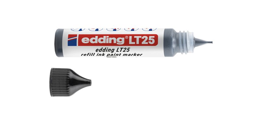 Recharge edding lt 25 encre marqueur peinture ecoline     25ml coloris noir