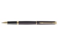 Roller waterman hemisphere metallic capuchon clip pointe fine encre noire coloris noir lave coffret cadeau