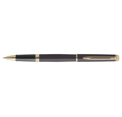 Roller waterman hemisphere metallic capuchon clip pointe fine encre noire coloris noir lave coffret cadeau