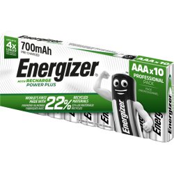 Pile energizer rechargeable aaa / hr3 700 mah paquet 10   unites