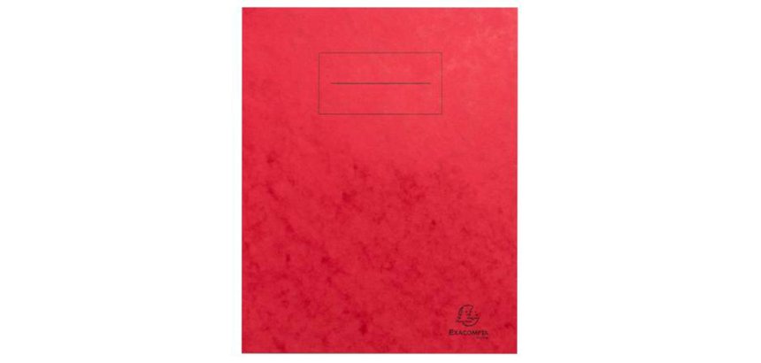 Protege-cahier exacompta carte lustree 225gr 17x22cm   coloris rouge lot 10 unites