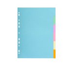 Intercalaires carte pastel 170g Forever 6 positions - 17x22cm - Couleurs assorties pastel