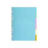 Intercalaires carte pastel 170g Forever 6 positions - 17x22cm - Couleurs assorties pastel