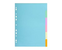 Intercalaires carte pastel 170g Forever 6 positions - 17x22cm - Couleurs assorties pastel