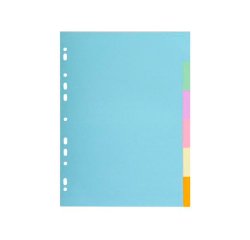 Intercalaires carte pastel 170g Forever 6 positions - 17x22cm - Couleurs assorties pastel