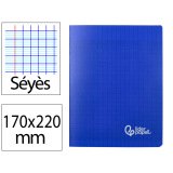 Cahier piqure liderpapel couverture pp 170x220mm 96p   seyes coloris bleu