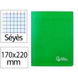 Cahier piqure liderpapel couverture pp 170x220mm 96p   seyes coloris vert