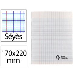 Cahier piqure liderpapel couverture pp 170x220mm 96p   seyes incolore