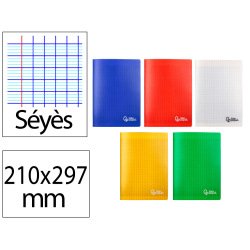Cahier piqure liderpapel couverture pp 210x297mm 96p   seyes coloris assortis lot 10 unites