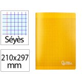 Cahier piqure liderpapel couverture pp 210x297mm 96p   seyes coloris jaune