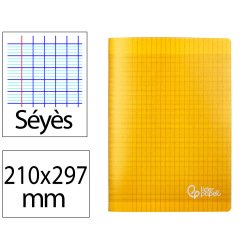 Cahier piqure liderpapel couverture pp 210x297mm 96p   seyes coloris jaune