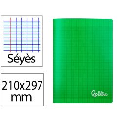 Cahier piqure liderpapel couverture pp 210x297mm 96p   seyes coloris vert