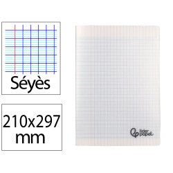 Cahier piqure liderpapel couverture pp 210x297mm 96p   seyes incolore
