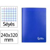 Cahier piqure liderpapel couverture pp 240x320mm 48p   seyes coloris bleu