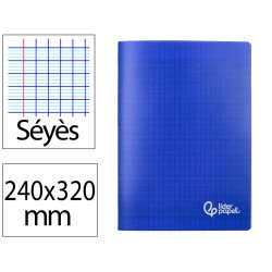 Cahier piqure liderpapel couverture pp 240x320mm 48p   seyes coloris bleu
