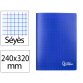 Cahier piqure liderpapel couverture pp 240x320mm 48p   seyes coloris bleu
