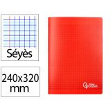 Cahier piqure liderpapel couverture pp 240x320mm 48p   seyes coloris rouge