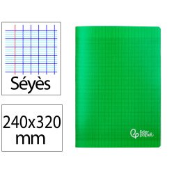 Cahier piqure liderpapel couverture pp 240x320mm 48p   seyes coloris vert