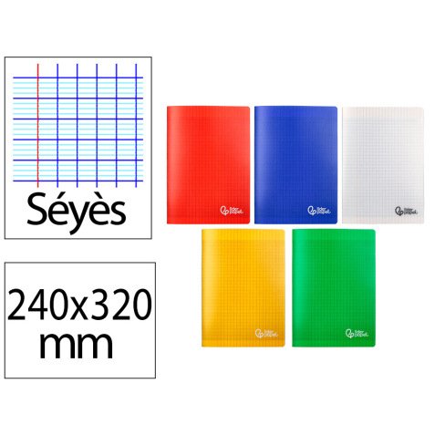 Cahier piqure liderpapel couverture pp 240x320mm 96p   seyes coloris assortis lot 10 unites