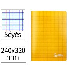 Cahier piqure liderpapel couverture pp 240x320mm 96p   seyes coloris jaune