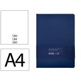 Carnet fermeture elastique antartik notes couverture rigide a4 papier uni ivoire 100 feuilles 80gr fsc bleu marine