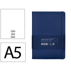 Carnet fermeture elastique antartik notes couverture rigide a5 papier uni ivoire 100 feuilles 80gr fsc bleu marine